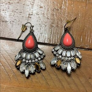 Samantha Wills Coral and Gold Teardrop Earrings